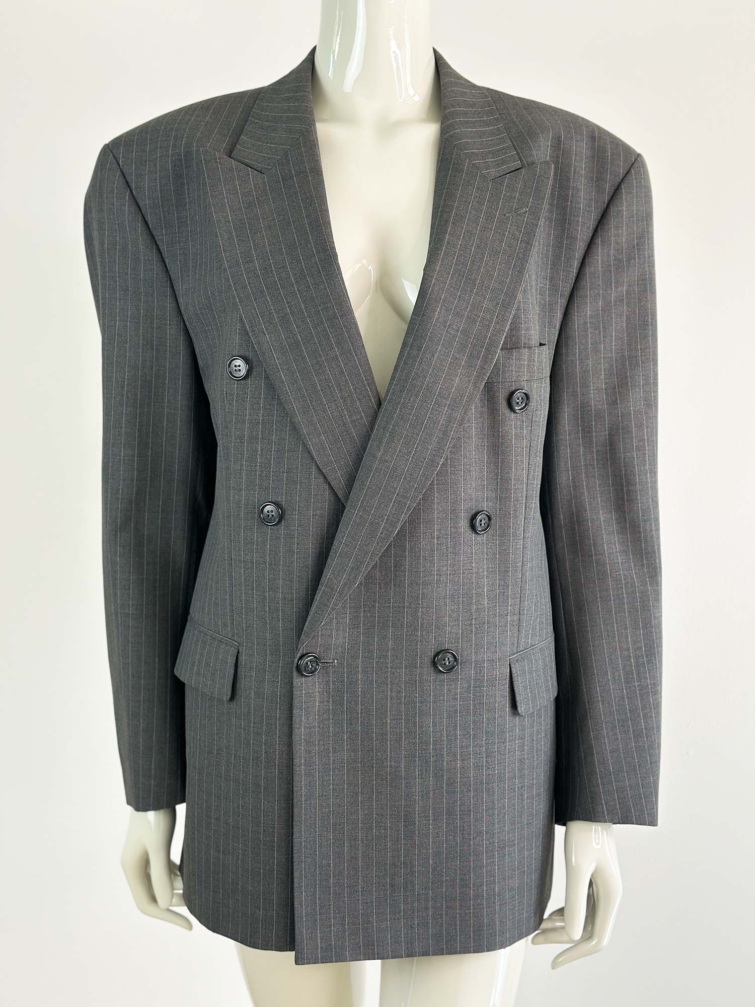 VINTAGE OVERSIZED BLAZER GRAU LINIERT