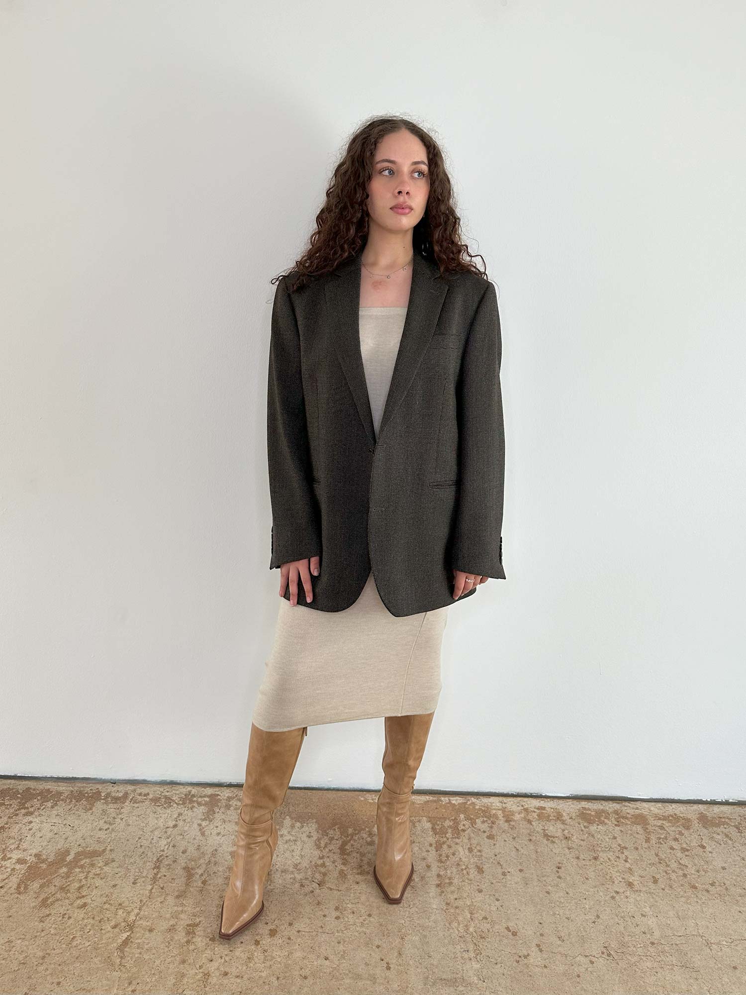 OVERSIZED BLAZER BRAUN FEIN KARIERT
