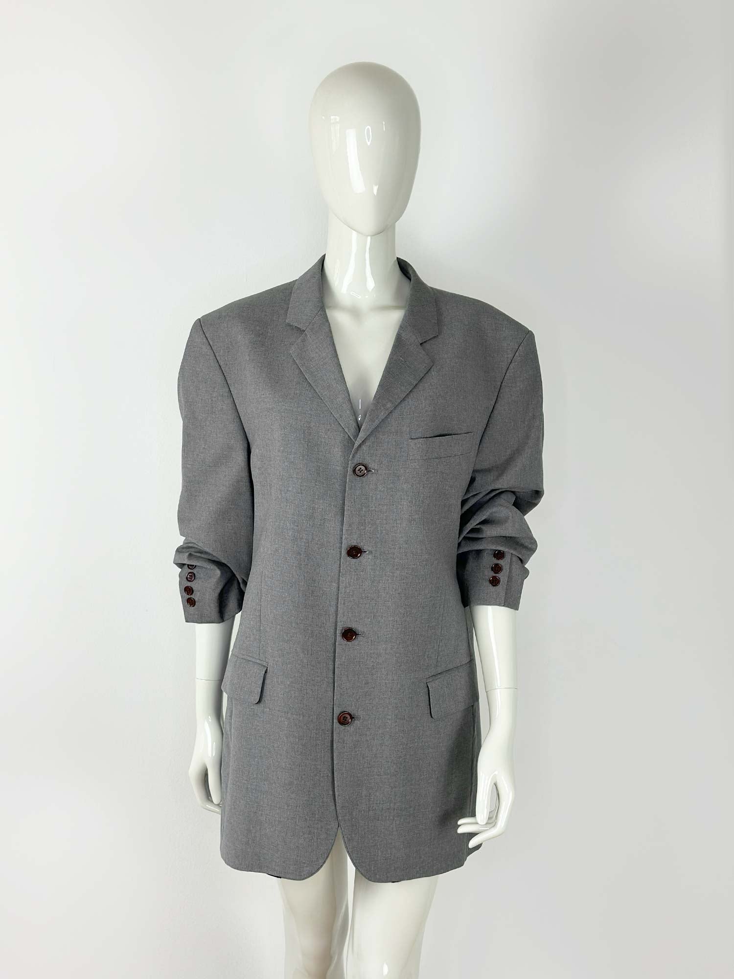 VINTAGE OVERSIZED BLAZER GRAU