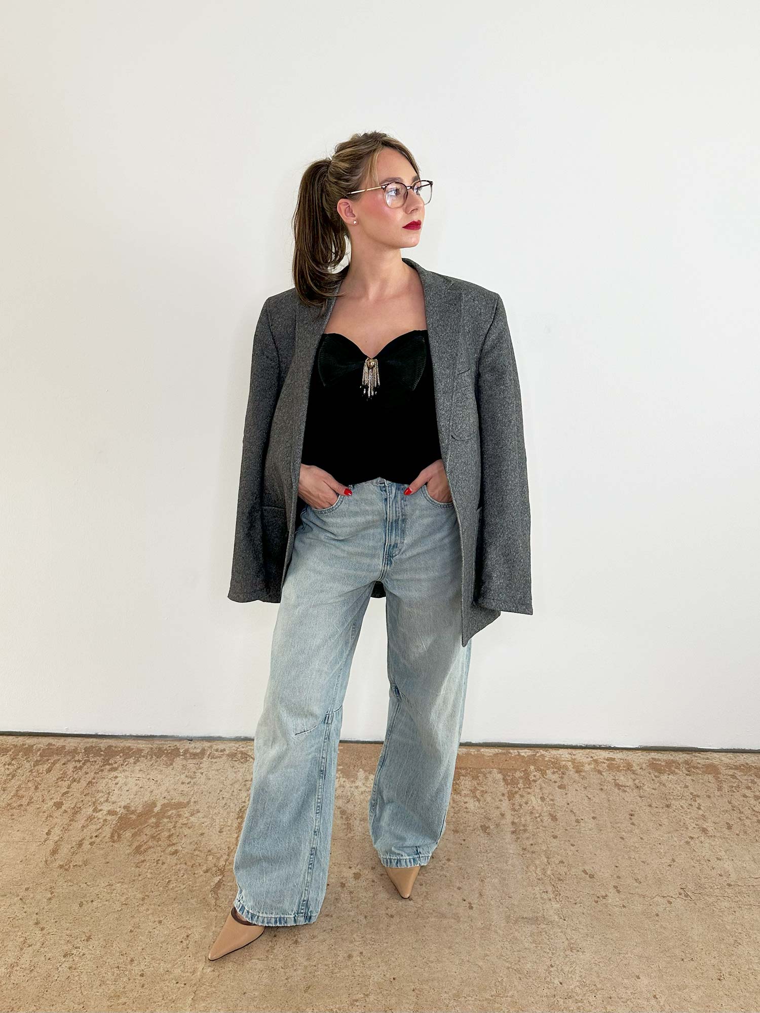 OVERSIZED BLAZER GRAU
