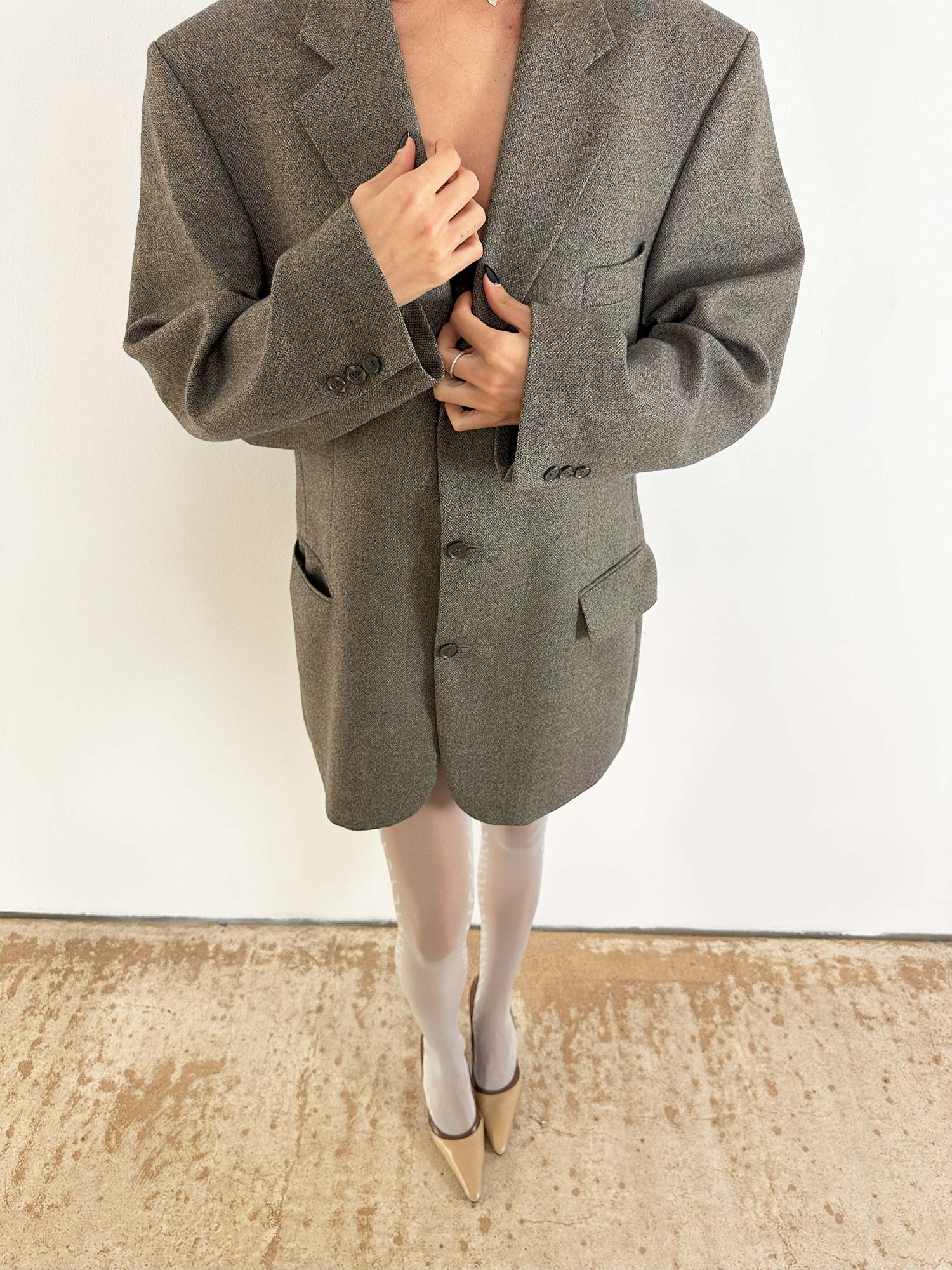OVERSIZED BLAZER BRAUN FEIN KARIERT