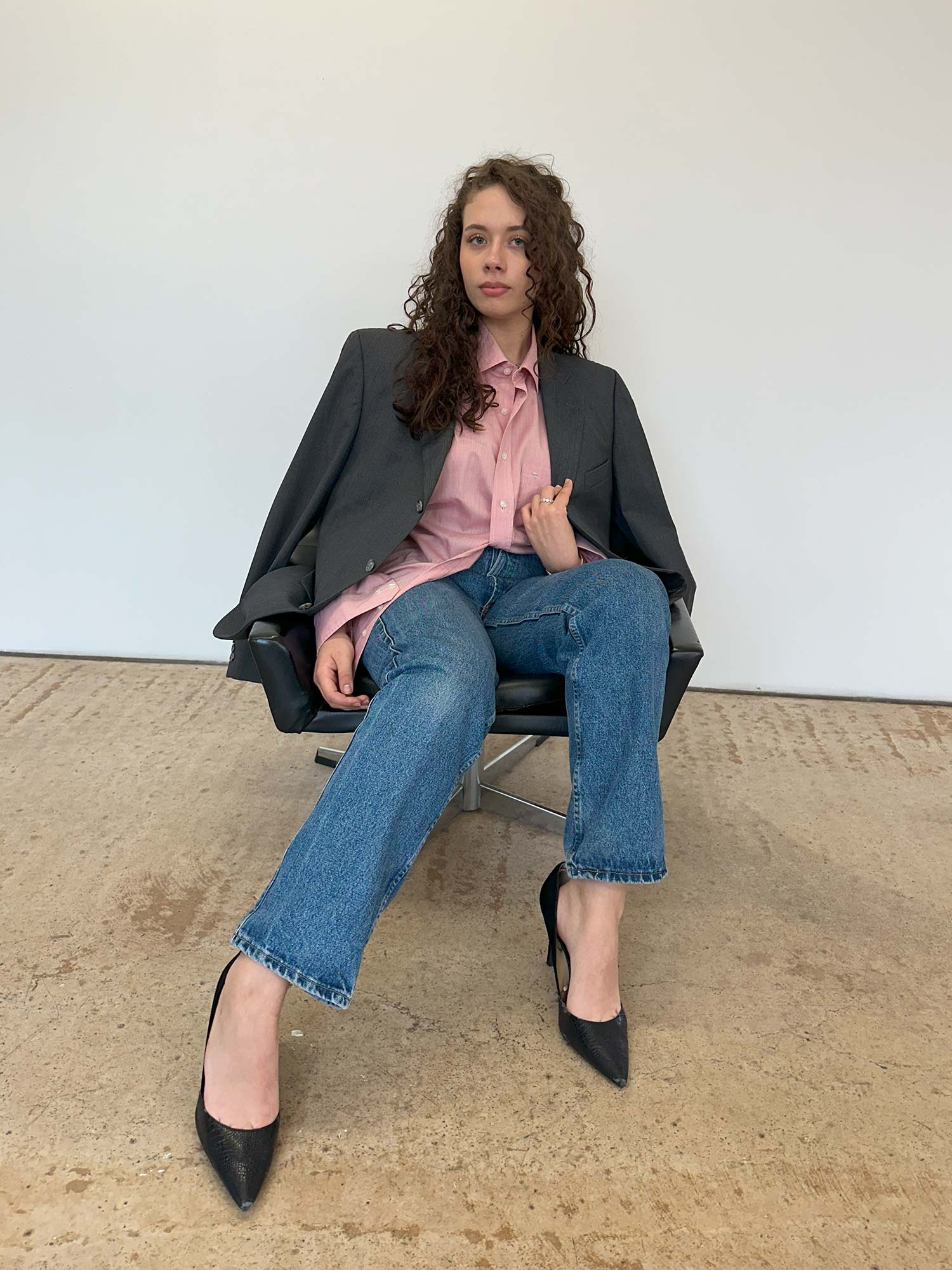 VINTAGE OVERSIZED BLAZER GRAU