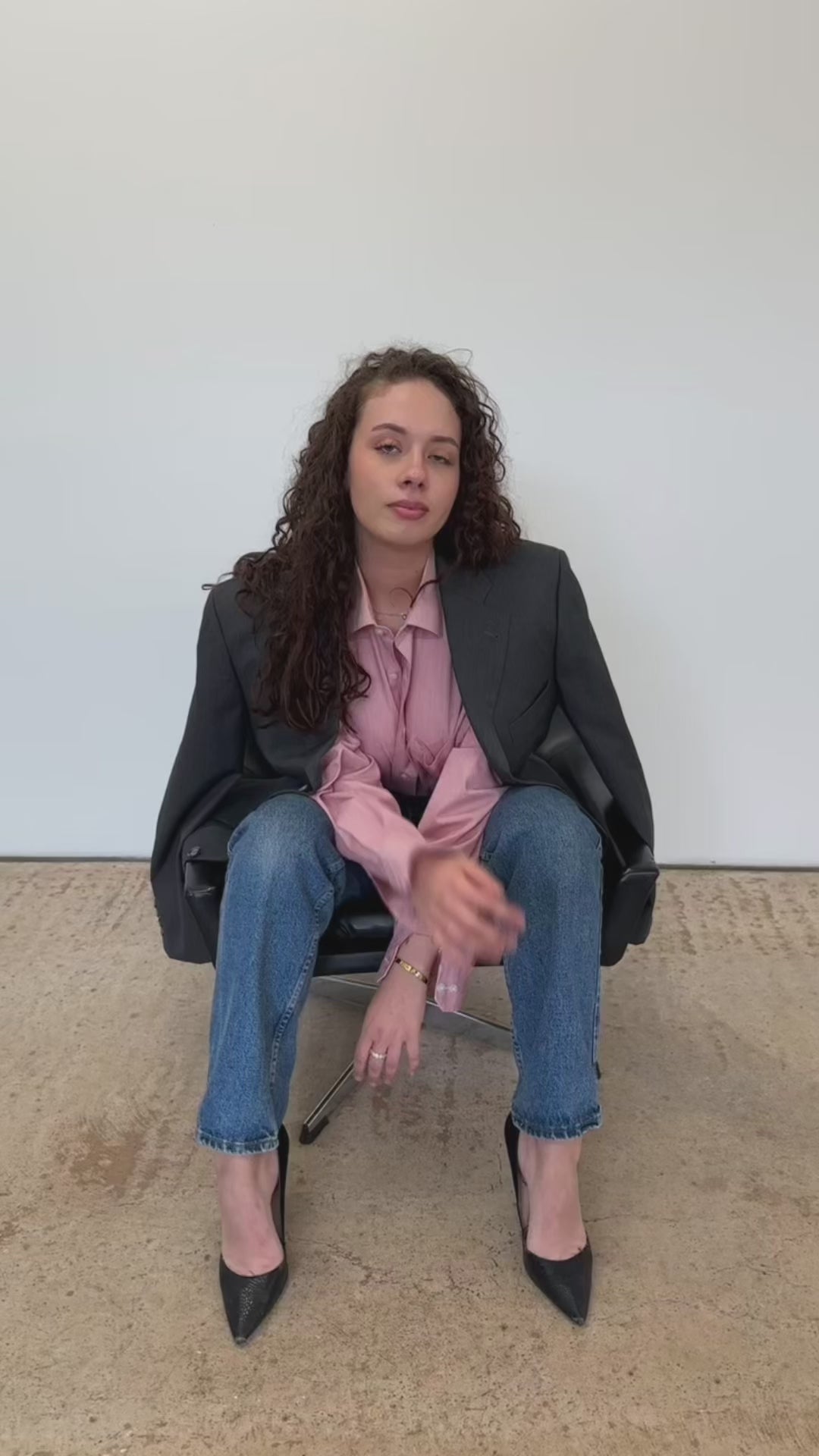 VINTAGE OVERSIZED BLAZER GRAU