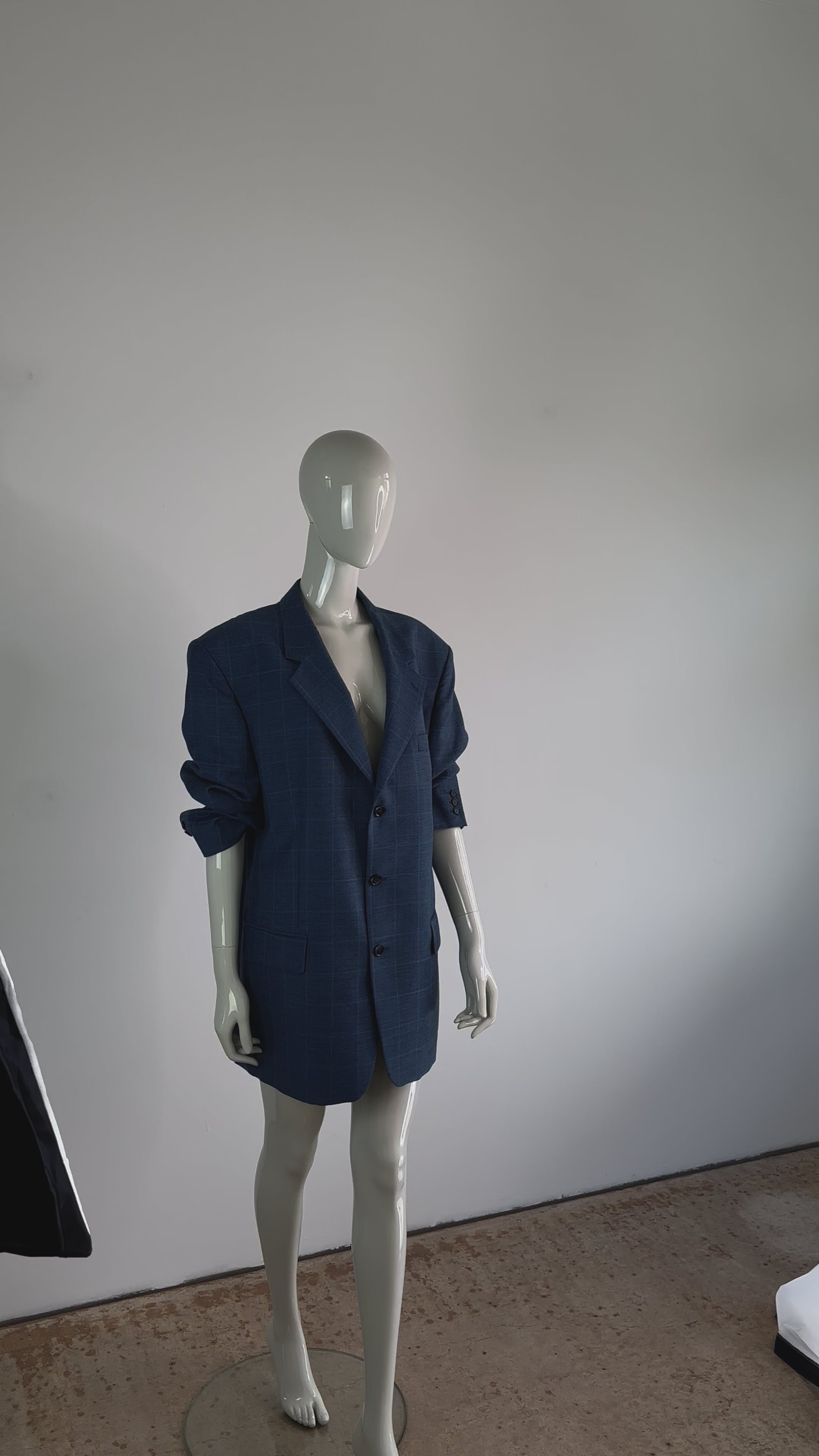OVERSIZED BLAZER BLAU KARIERT