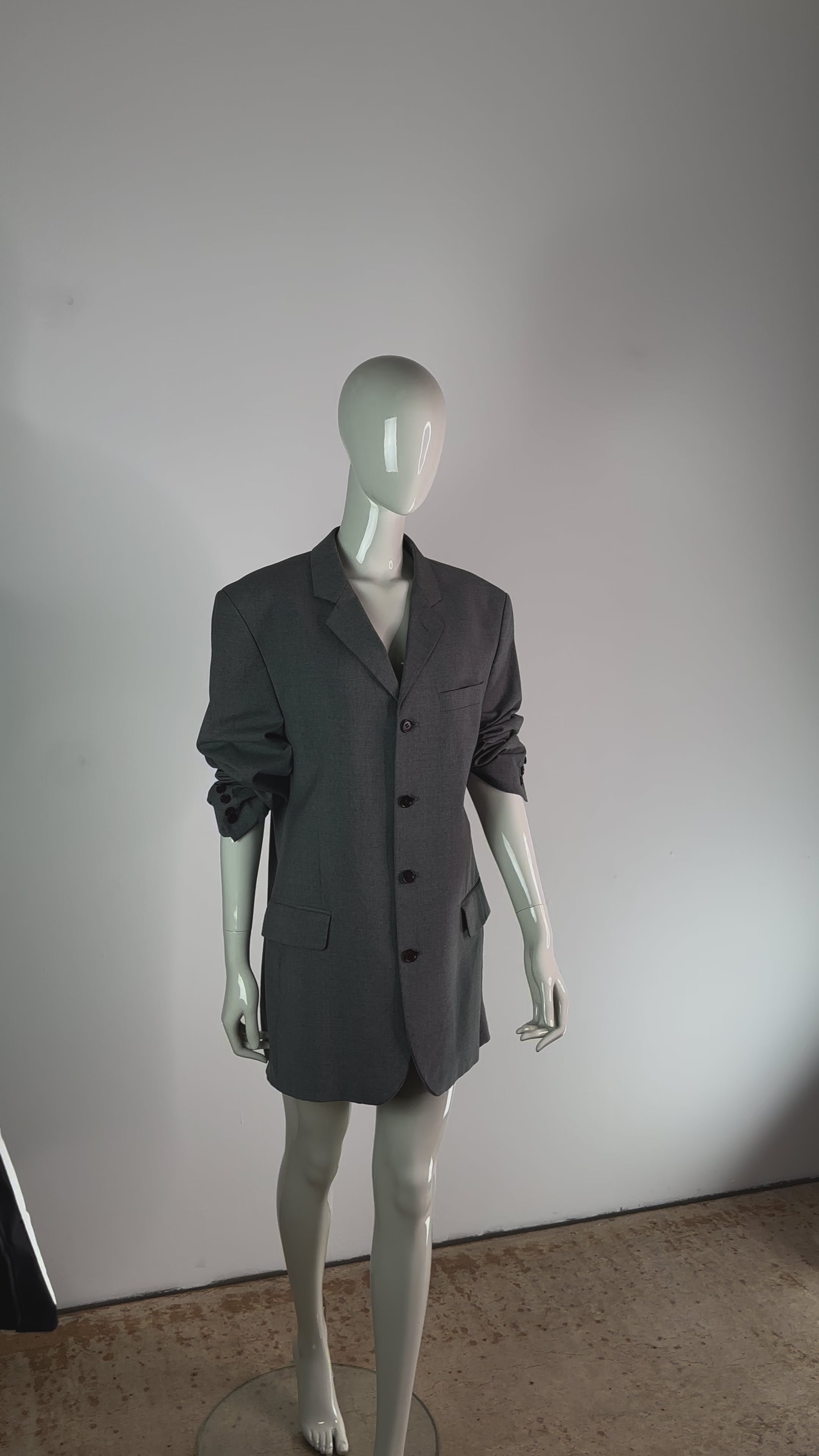 VINTAGE OVERSIZED BLAZER GRAU
