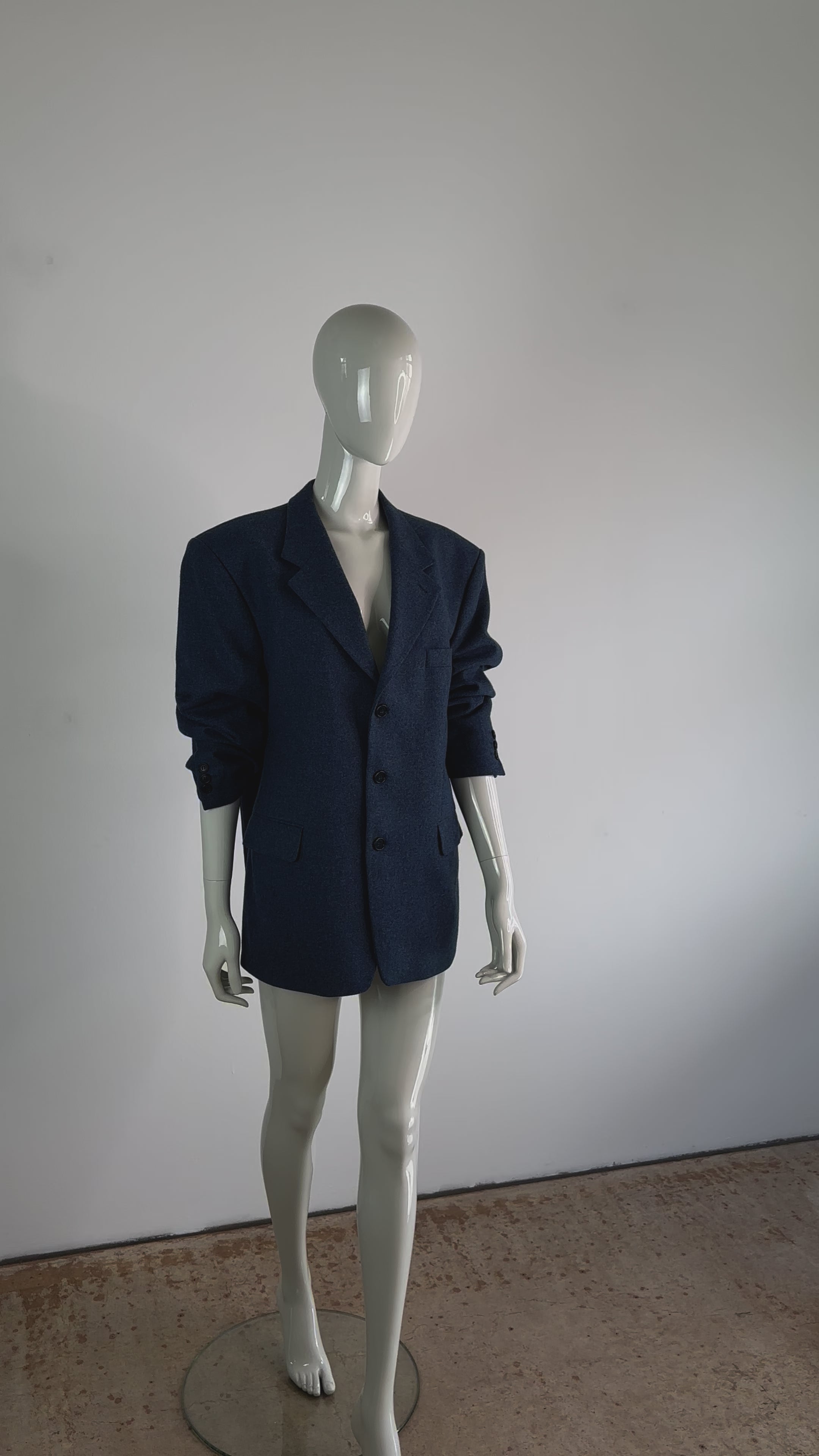 VINTAGE OVERSIZED BLAZER BLAU