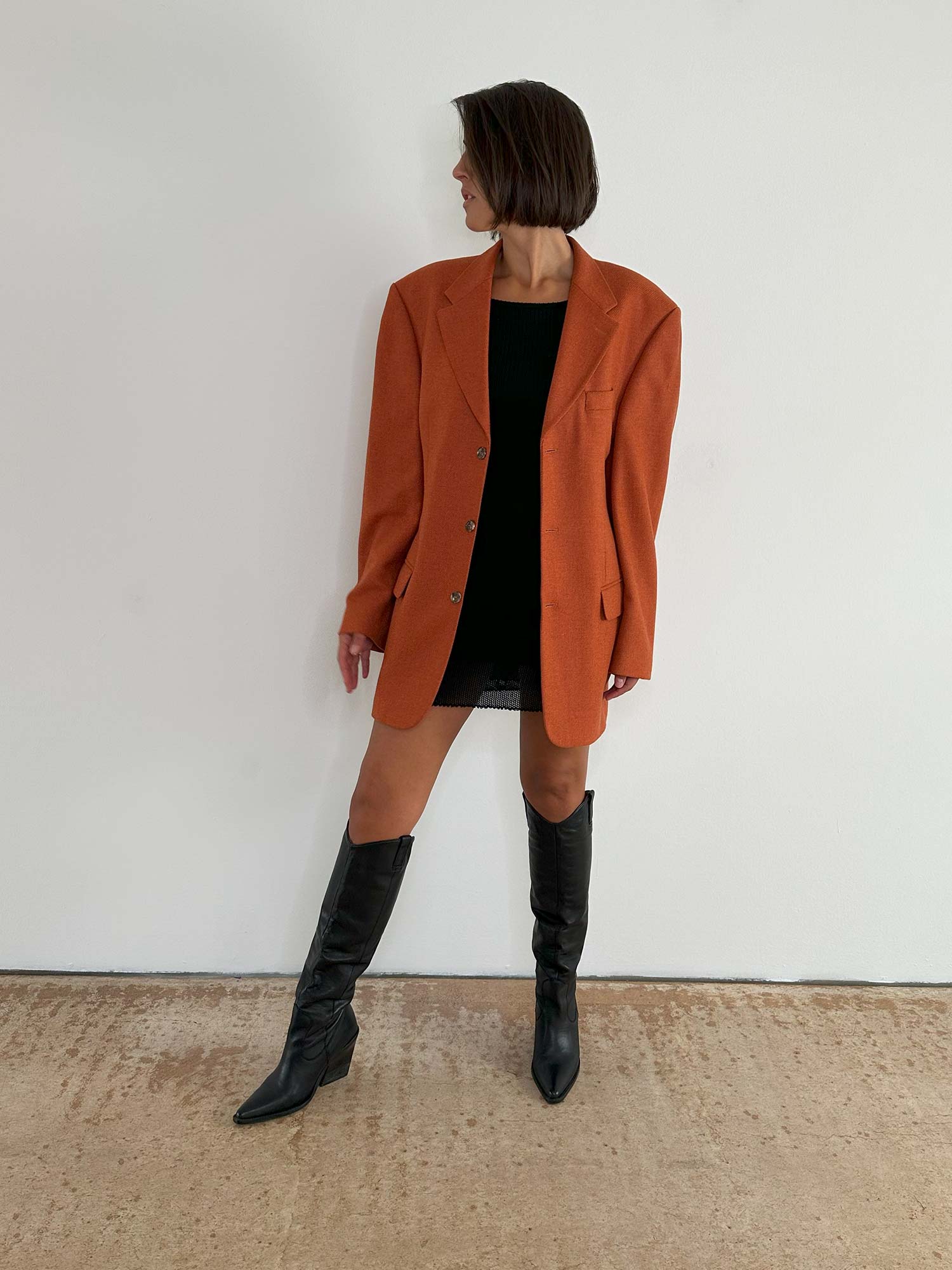 OVERSIZED BLAZER ORANGE 100% SCHURWOLLE