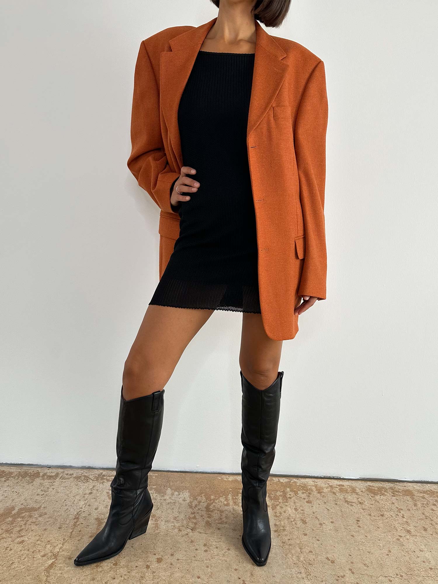 OVERSIZED BLAZER ORANGE 100% SCHURWOLLE