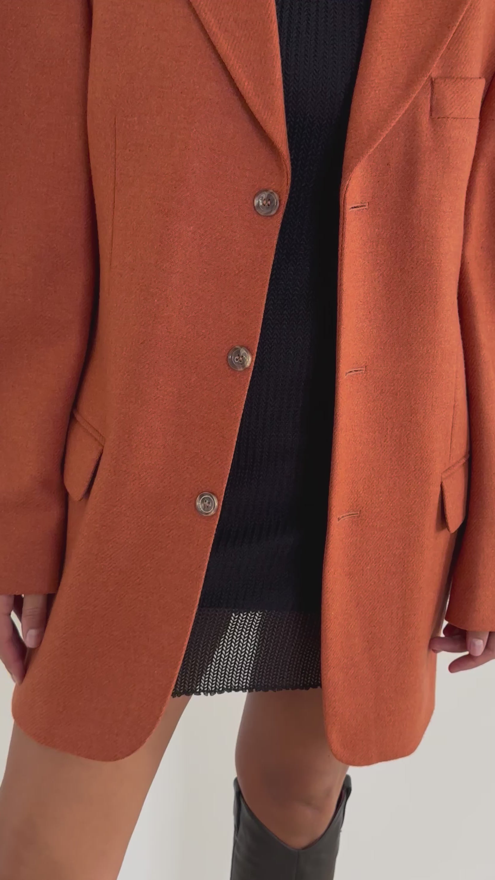 OVERSIZED BLAZER ORANGE 100% SCHURWOLLE